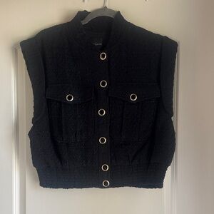Christian Lacroix Black Textured Vest